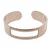 8in Diam Centerline Rose Gold Pl Stainless Steel Adjustable Beading Bracelet Cuff - 7 Rows