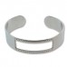 8in Diam Centerline Rhodium Pl Stainless Steel Adjustable Beading Bracelet Cuff - 7 Rows