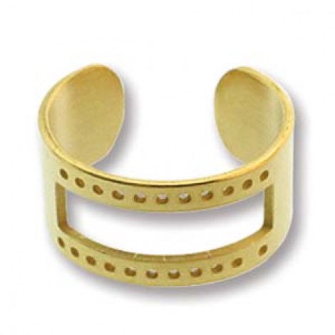 Centerline Adjustable Beadable Ring Cuff - Gold Plated