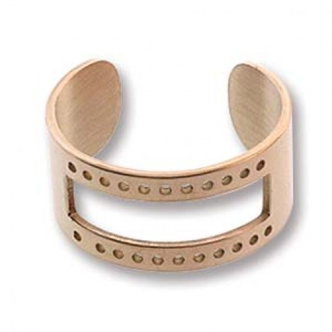 Centerline Adjustable Beadable Ring Cuff - Rose Gold Plated
