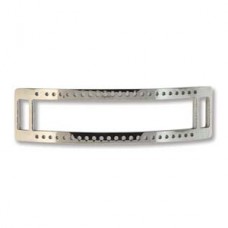 47x13mm Centerline Rhodium Plated Stainless Steel Beadable Bracelet Link Bar - 5 rows - Each
