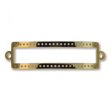 47x13mm Centerline Gold Plated Stainless Steel Beadable Bracelet Link Bar w-Loops - 5 rows - Each
