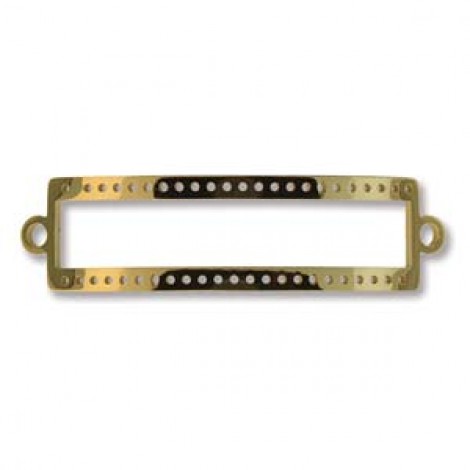 47x13mm Centerline Gold Plated Stainless Steel Beadable Bracelet Link Bar w-Loops - 5 rows