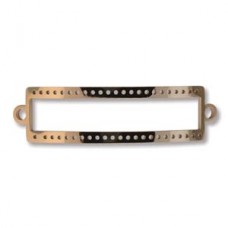 47x13mm Centerline Rose Gold Plated Stainless Steel Beadable Bracelet Link Bar w-Loops - 5 rows - Each