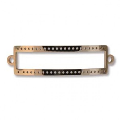 47x13mm Centerline Rose Gold Plated Stainless Steel Beadable Bracelet Link Bar w-Loops - 5 rows