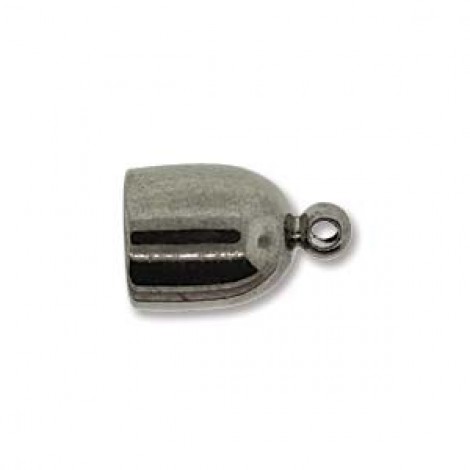 6mm Beadsmith Bullet Cord End Cap w/loop - Black Oxide