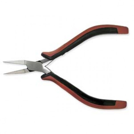 Beadsmith Super Fine Ergo Flat Nose Pliers - Red + Black