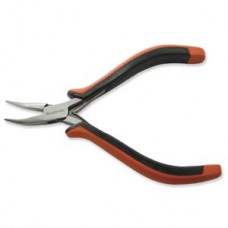 Beadsmith Super Fine Ergo Bent Chain Nose Pliers - Red + Black