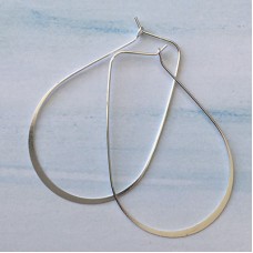 56x38mm Nunn Design Large Hoop Earwires - Bright .999 Fine Silver Plated - Per Pair