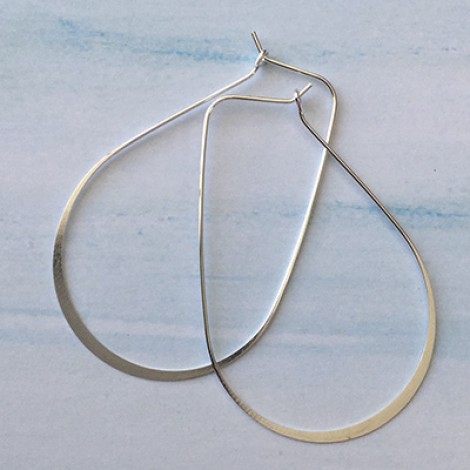 56x38mm Nunn Design Large Hoop Earwires - Bright .999 Fine Silver Plated - Per Pair 56x38mm Nunn Design Large Hoop Earwires - Bright .999 Fine Silver Plated - Per Pair