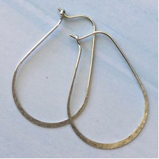 37x26mm Nunn Design Small Hoop Earwires - Antique .999 Fine Silver Plated - Per Pair