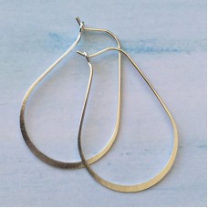 37x26mm Nunn Design Small Hoop Earwires - Bright .999 Fine Silver Plated - Per Pair