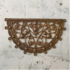 61x37mm Vintaj Natural Brass Fanned Boho Filigree - Each