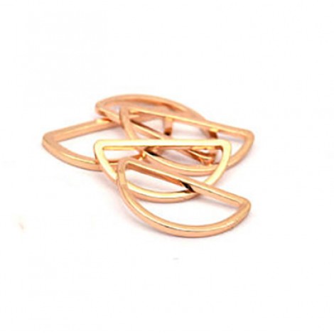 8x16mm Rose Gold Plated Brass Half-Moon Connectors