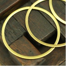 34mm Raw Brass Round Link Rings - Pack of 10