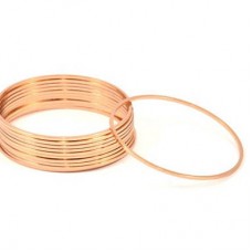 35x1mm Rose Gold Plated Circle Connectors - Pack of 4