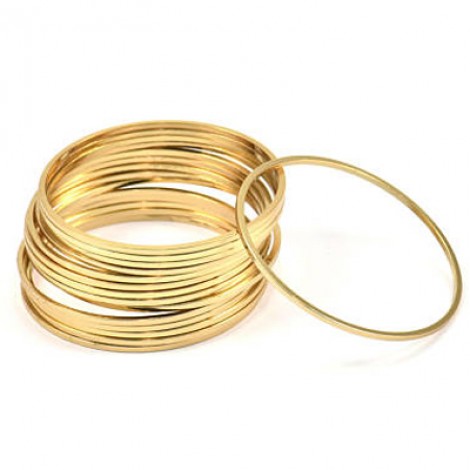 35x1mm Gold Plated Round Closed Link Rings