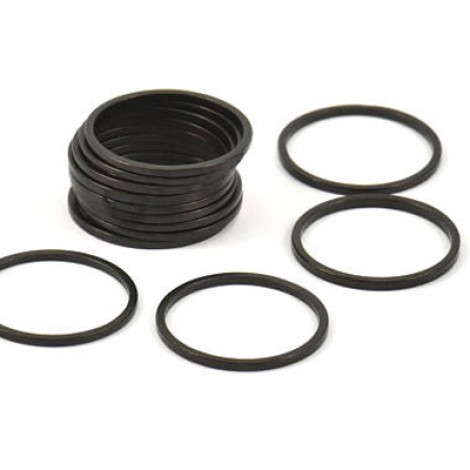 16x1mm Black Oxide Plated Brass Round Connector Rings - Pack of 2