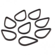 15x10x0.8mm Black Oxide Brass Drop Connectors - Pack of 20