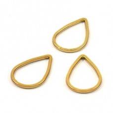 11x16mm Gold Plated Brass Drop Connectors - Pack of 4