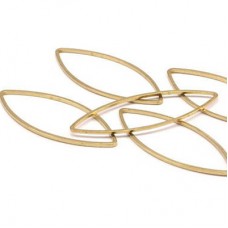 41x16x1mm Raw Brass Marquise Link Connectors - Pack of 4