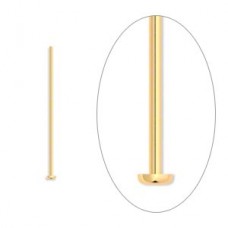 22mm (1") 21ga Head Pins - Gold Plated - Pack of 50
