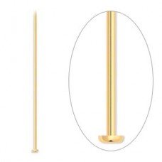50mm (2") 21ga Headpins - Gold Plated Brass - Pack of 20