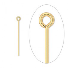 22mm (1") 21ga Eyepins - Gold Plated - Pack of 50
