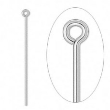 40mm (1.5") 21ga Eye Pins - Silver Plated - Pack of 50