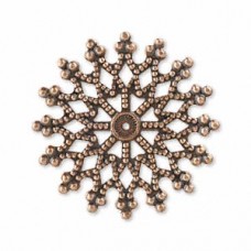 32mm Round Antique Copper Filigree Finding - Pack of 2