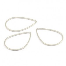 31x22x0.8mm Silver Plated Brass Drop Connectors - Pack of 4