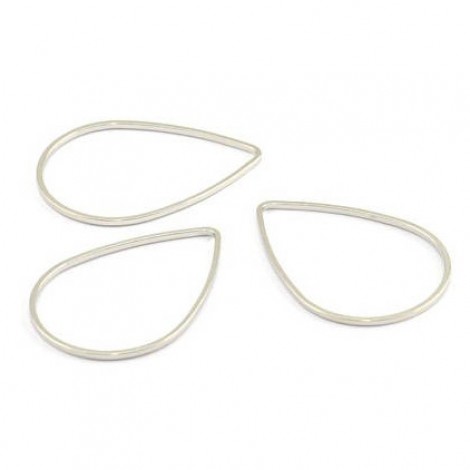 31x22x0.8mm Silver Plated Brass Drop Connectors - Pack of 4 31x22x0.8mm Silver Plated Brass Drop Connectors - Pack of 4