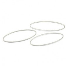 54x29x1mm Silver Plated Oval Shaped Connector Links - Pack of 4