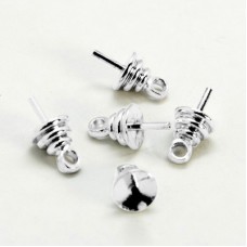 9.5mm Silver Plated Glue-in Loop Bails - Pack of 10