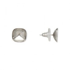 12mm Surgical Stainless Steel Earpost Settings for 12mm 4470 Swarovski - Per Pair