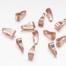 3.5x8.5mm Warm Gold Plated Snap On Bails - Pack of 10