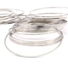 40x0.8mm Bright Silver Plated Brass Circle Connector Links - Pack of 4
