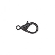 17x9mm Black Plated Brass Lobster Clasps - Pack of 4