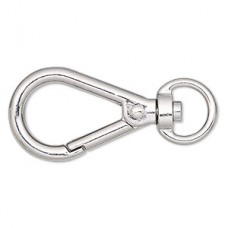27x17mm Imitation Rhodium Silver Plated Self-Closing Swivel Clips - Each