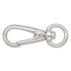 29.5x15mm Imitation Rhodium Silver Plated Self-Closing Swivel Clips - Pack of 2