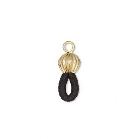 Eye-Glass Holders - Black Elastic with Gold Plated 7mm Bead