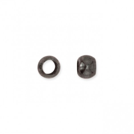 2.5mm (Size 2) Smooth Round Crimp Beads - Hematite (Gunmetal)