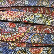 10x2mm Euro Printed Flat Leather - Fireworks - Per 25cm