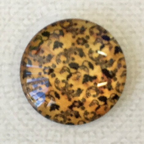 25mm Art Glass Backed Cabochons - Victorian Botanica Design 6 - Each 25mm Art Glass Backed Cabochons - Victorian Botanica Design 6 - Each