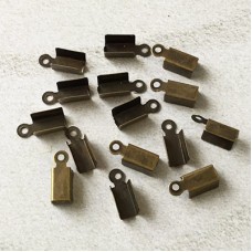 3mm Antique Brass Cord End Crimps - Pack of 20