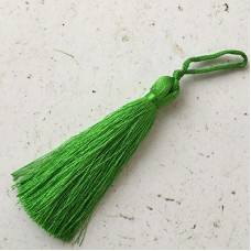 77mm Turkish Silk Thread Long Tassels - Forest Green - Each