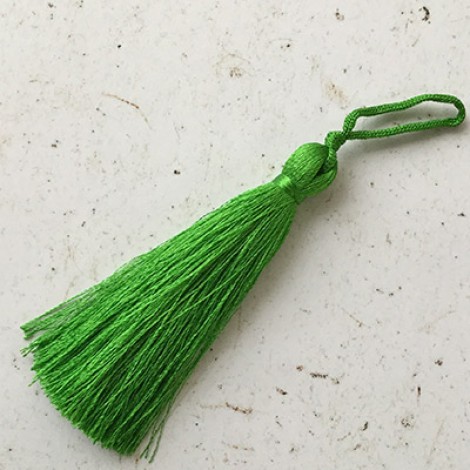 77mm Turkish Silk Thread Long Tassels - Forest Green - Each 77mm Turkish Silk Thread Long Tassels - Forest Green - Each