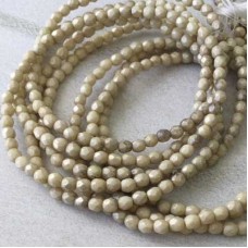 4mm Czech Firepolish Beads - Ivory & Grey - Pack of 50