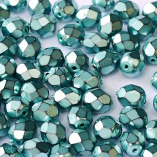 4mm Czech Firepolish Beads - Jet Heavy Metal Comet - Pack of 50