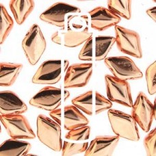 5x8mm Czech GemDuo 2-Hole Beads - Copper Plated - 8gm